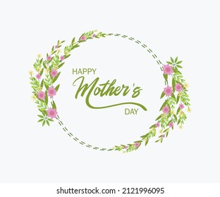 flower frame illustration, great for mother's day gift card design