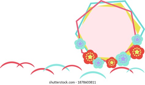 Flower frame illustration Japanese material