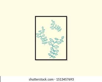 Blume im Rahmen, Illustration, Vektorgrafik auf weißem Hintergrund.
