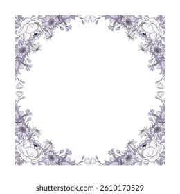 flower frame image illustration set