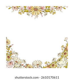 flower frame image illustration set