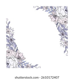 flower frame image illustration set