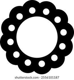 Flower frame. Interpreted as a decorative element, a logo, or a symbolic representation