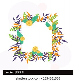 flower frame  invitation card background design  for wedding, birthday, party 