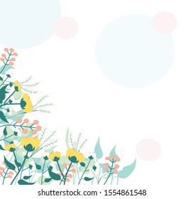 flower frame  invitation card background design  for wedding, birthday, party 