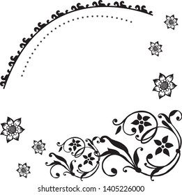 Flower frame invitation card design. Vector illustration.
