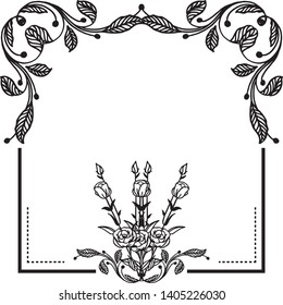 Flower frame invitation card design. Vector illustration.