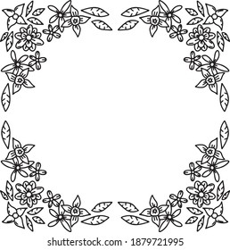 Flower frame for invitation or greeting card