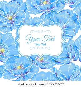 Flower frame. Invitation or greeting card design.Vector illustration