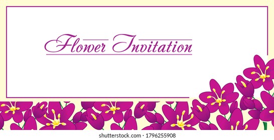 Flower frame invitation Romantic bouquet
