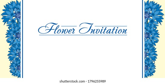 Flower frame invitation Romantic bouquet