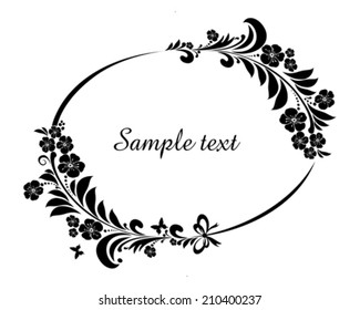 Flower frame isolated on White background. Element for design. Vector illustration 