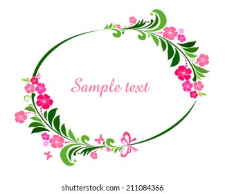 Flower frame isolated on White background. Element for design. Vector illustration 