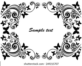 flower frame  isolated on White background. Vector illustration