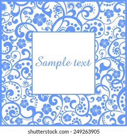 Flower frame isolated on White background. Vector illustration