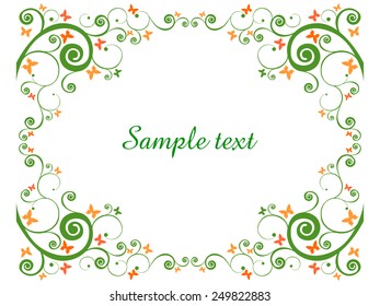 Flower frame isolated on White background. Vector Illustration