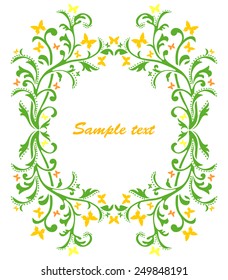 flower frame  isolated on White background.  illustration