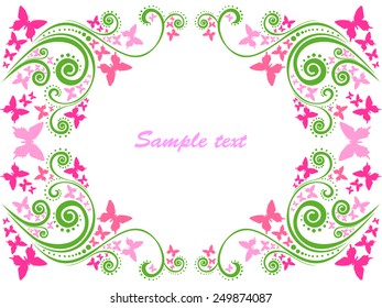 flower frame isolated on White background. Vector Illustration