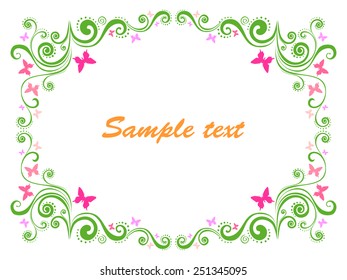 flower frame isolated on White background. Vector Illustration