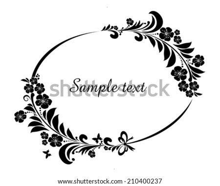 Flower frame isolated on White background. Element for design. Vector illustration 