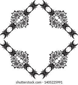 Flower frame leaf decoration. Vector illustration