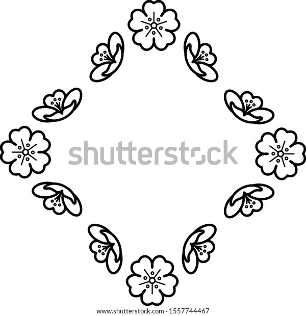 Flower Frame Line Art Icon Black Stock Vector Royalty Free 1557744467