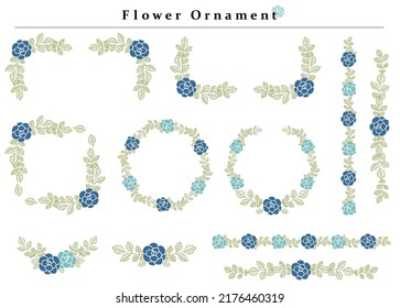 flower frame and line material set