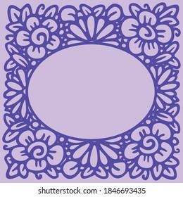Marco florido en forma de sketch lineal para tiendas de floristería, cosméticos orgánicos, bodas. Emblema plantilla de diseño con espacio de copia para texto, fondo de flores con colores rosados. Vector
