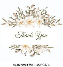 Flower Frame Of Magnolia White Illustration For Wedding