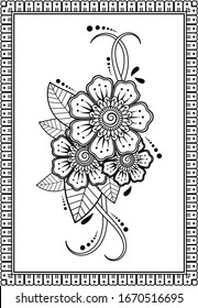 Marco floral de estilo mehndi. EPS 10.