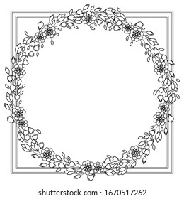 Flower frame in mehndi style. EPS 10