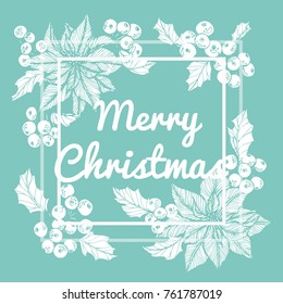 Flower frame for Merry Christmas'day. 