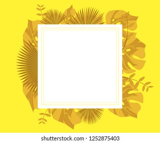 flower frame monstera ufo green, invitation card monstera proton purple, background tropical leaves plastic pink