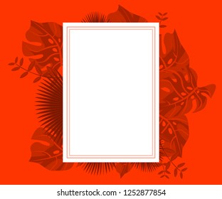flower frame monstera ufo green, invitation card monstera proton purple, background tropical leaves plastic pink