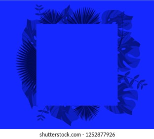 flower frame monstera ufo green, invitation card monstera proton purple, background tropical leaves plastic pink