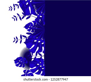 flower frame monstera ufo green, invitation card monstera proton purple, background tropical leaves plastic pink