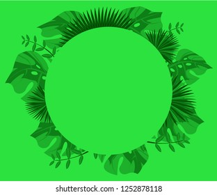 flower frame monstera ufo green, invitation card monstera proton purple, background tropical leaves plastic pink