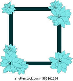 Flower frame on white