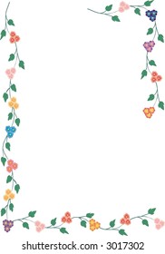 Flower frame on white (vector)