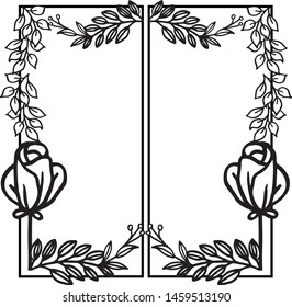 Flower frame ornament with space for text. Vector