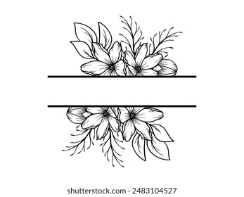 Ilustración de fondo de marco floral