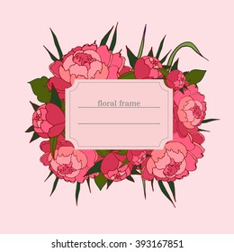 
Flower frame peonies
