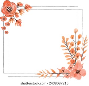flower, frame, plant, nature, tree, spring, tree branch, green, leaf, floral, decoration, vector, border, design, illustration