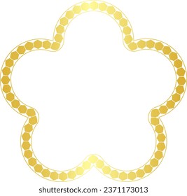 Flower Frame Polygon Shape Hexagon Gold picture frame luxury golden frame gold border Golden vector royals border framework decoration decorative element isolated background greeting banner