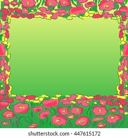 flower frame, poppies