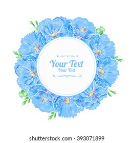 Flower frame with poppies.Vector illustration