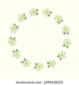 Flower frame for postcards or invitation. Delicate floral wreath.