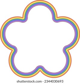 Flower frame Rainbow frame spectrum colorful color gradient photo frame borders background element decoration creative design ornamental borders isolated celebration