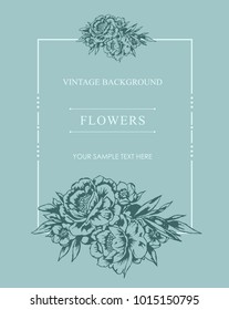 Flower frame. Roses. Vector illustration.