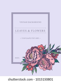 Flower frame. Roses. Vector illustration.